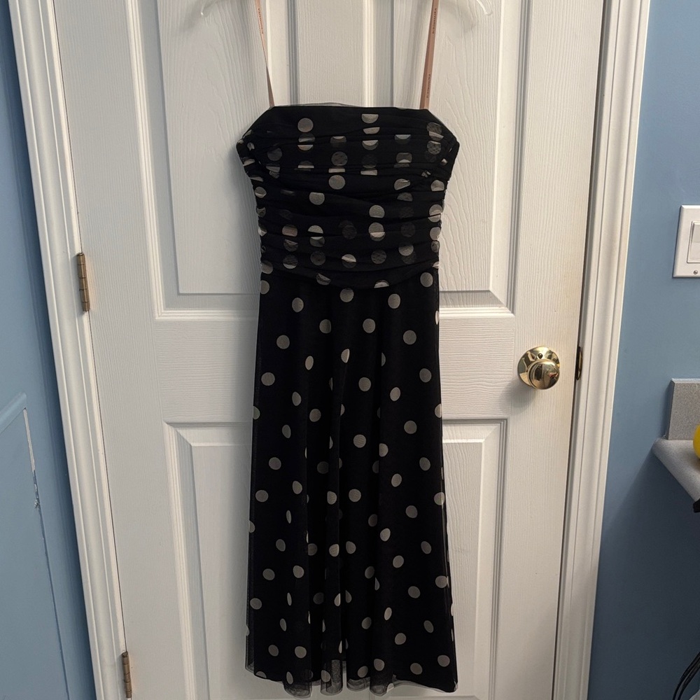 Vintage Black Polka Dot Dress bcbgmaxazria size 0